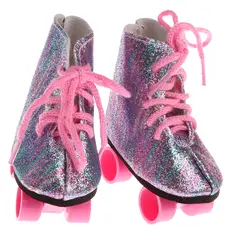 1 пара милые пластик кружево до разноцветные роликовые коньки, ботинки для 18 ''девушка куклы наряжаться