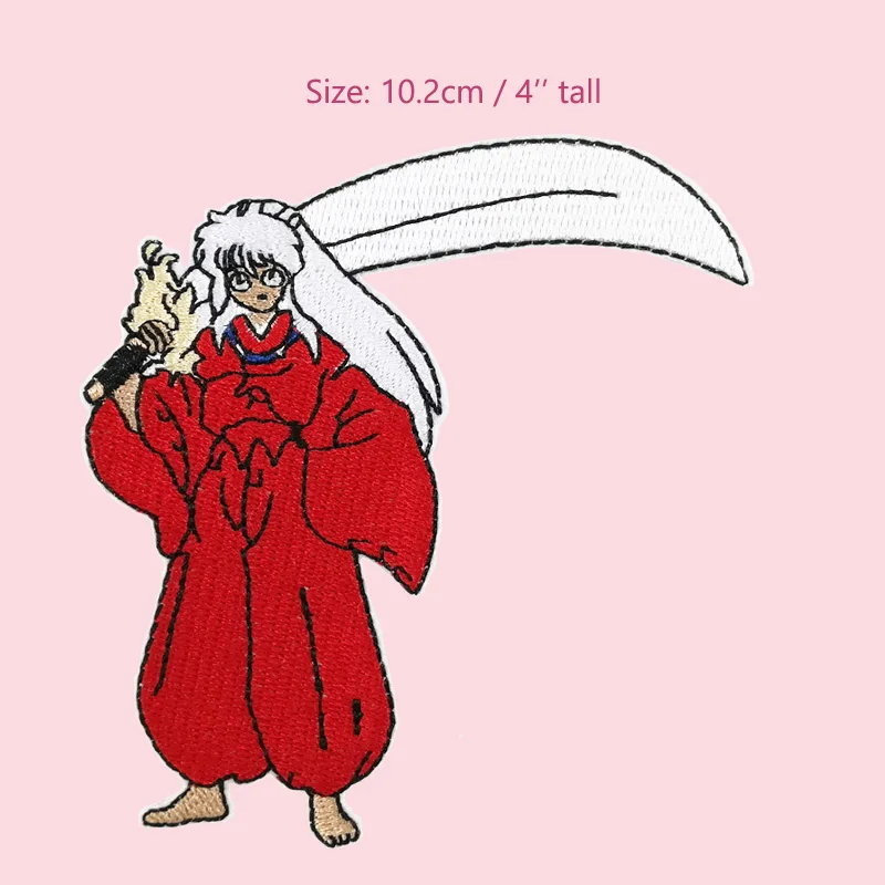 Inuyasha Kawaii Япония короткая футболка с героями из японского аниме Вышитые Утюг на