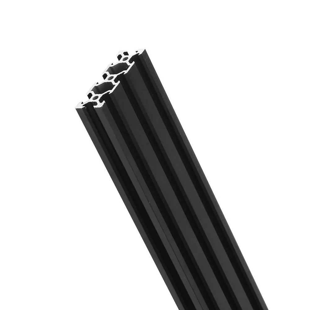 200-1000 مللي متر طول الأسود 2060 V-فتحة الألومنيوم إطار تشكيل بالبثق ل CNC ماكينة الحفر بالليزر 3D طابعة الأثاث