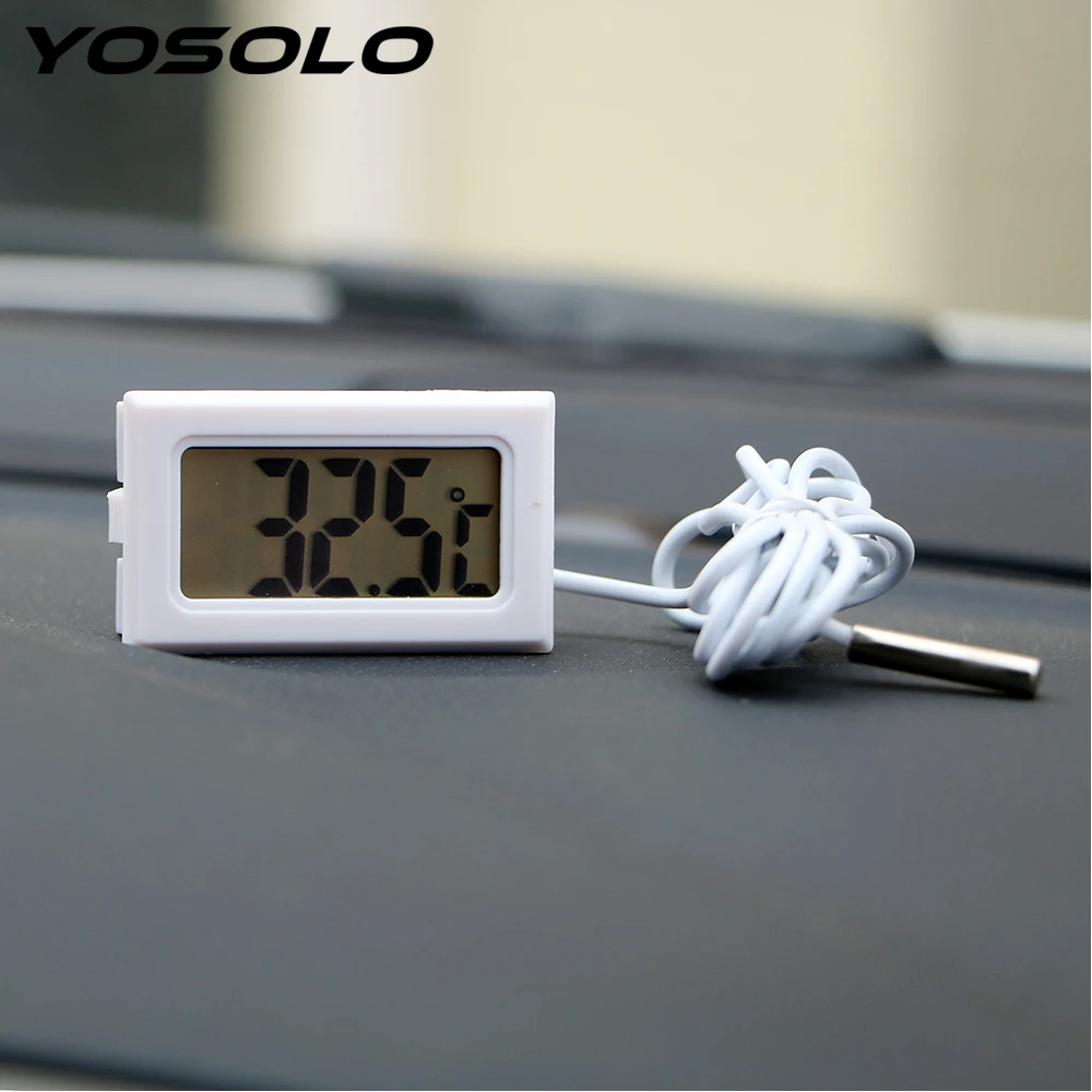 YOSOLO Temperature Gauge Meter Car Thermometer For Fish Tank Refrigerator Digital Clock LCD Display Car Ornaments Car-Styling YOSOLO Temperature Gauge Meter Car Thermometer For Fish Tank Refrigerator Digital Clock LCD Display Car Ornaments Car-Styling