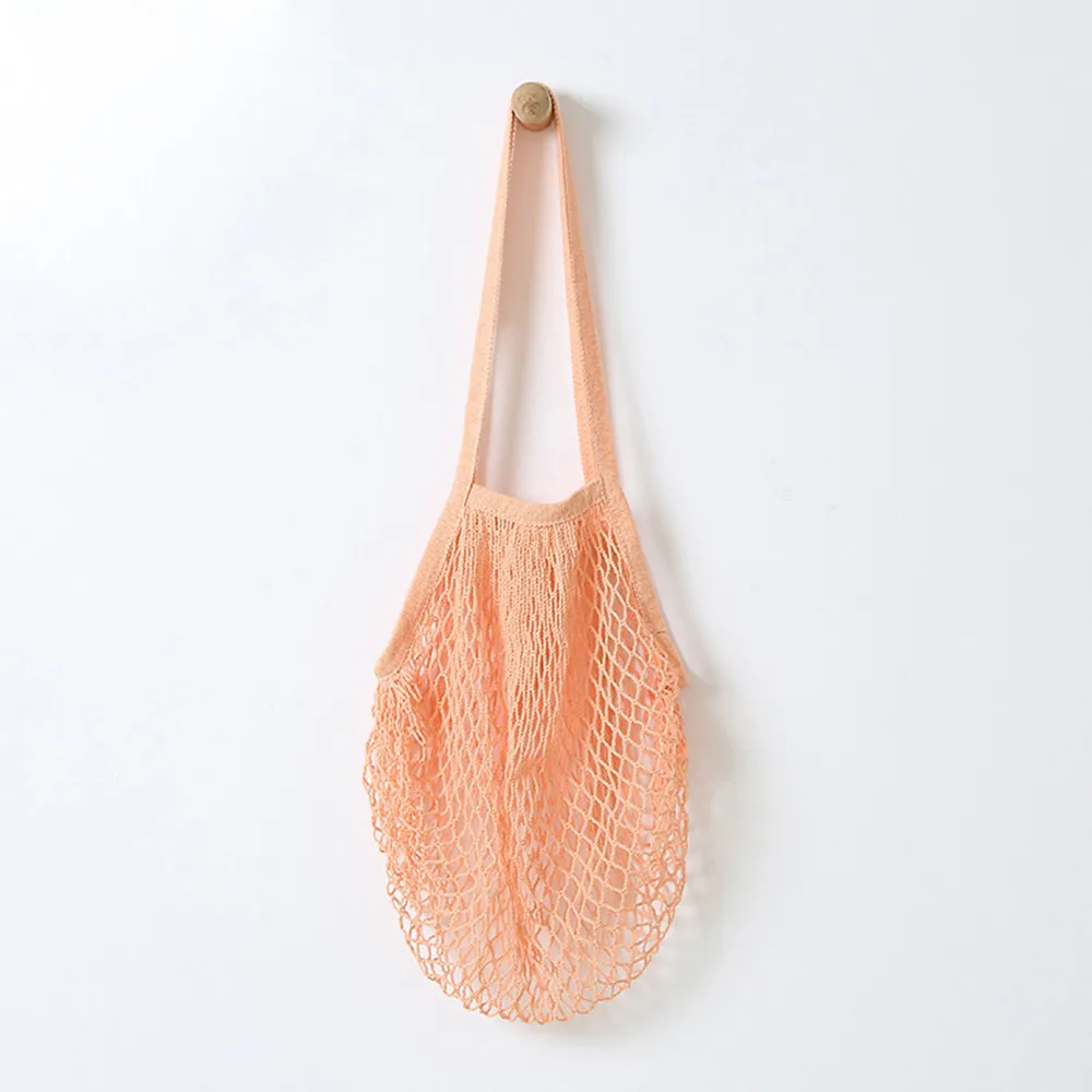 Сетчатая Сумка для шопинга, многоразовая продуктовая сумка, экологически чистые плетеные хлопковые сумки, сумки для хранения фруктов, Повседневная сумка на шнурке# YL5