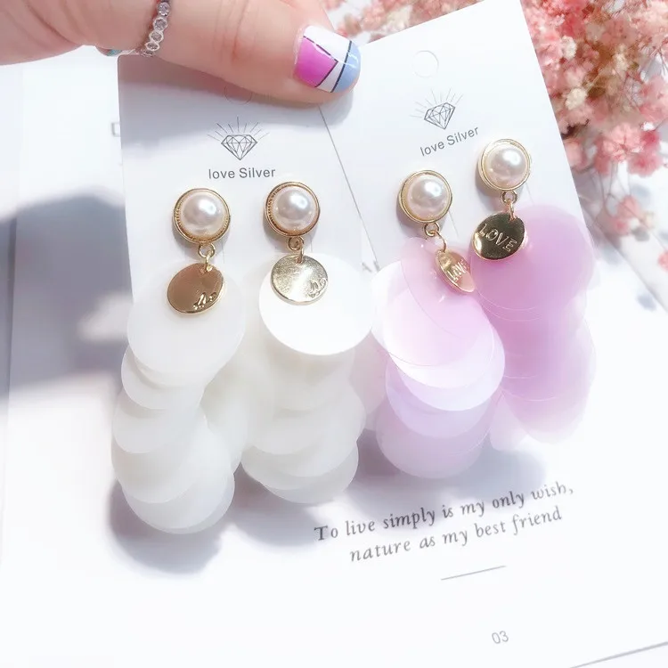 slice tassel earring Hypoallergenic fadeless alloy fashion jewelry stud earrings for women girl Christmas gift