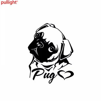 

Creative Personality Lovely Animal I Love Eight Bar Pug Vinyl Decals Car Sticker Motorcycle