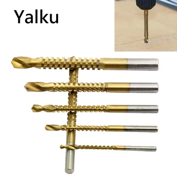 

Metal Drilling Min Drill Bit Set Titanium Coated HSS High Speed Steel Drill Bit Set Yalku Saw Woodworking Power Tool 6pcs/set