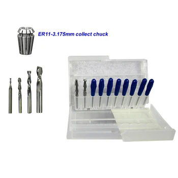 

14pcs 3.175mm Drilling Bits Cutter Carving Knife Engraving Tools ER11 3.175mm Chuck for PVC,Wood,Acryl ,MDF,ABS Material Cutting