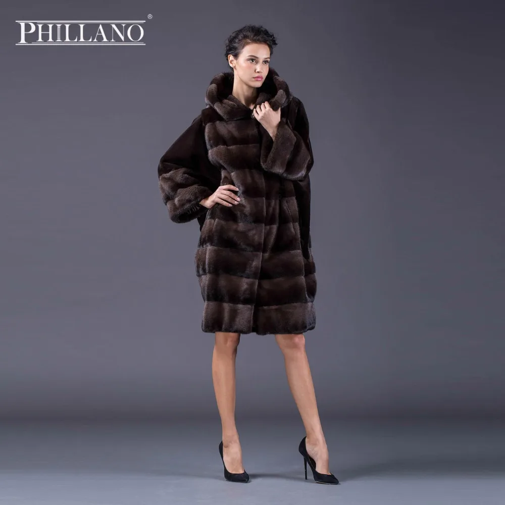 PHILLANO 2016 Стильная Летучая Мышь Фасон Женское Зимнее Полупольто С Капюшоном Новое
