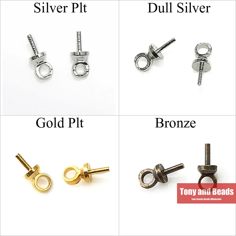 

(200Pcs=1Lot !) Free Shipping Jewelry Eye Pin Pearl Charm Connector Bail For Pendants 2.5X6.5MM Gold Silver Bronze Plated EW34