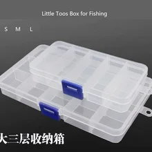 Прозрачная пластиковая коробка для хранения небольших инструментов в рыбной ловли 6 штук в сумке