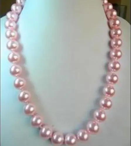 

Hot sale new Style >>>>>18'' Long 14mm Pink Sea Shell Pearl Necklace AAA