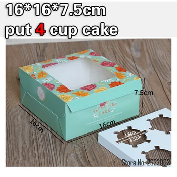 

16x16x7.5cm 12 holder package cupcake wrapper paper mousse cake box wood chaff cup pudding bottle party decoration100pcs/lot