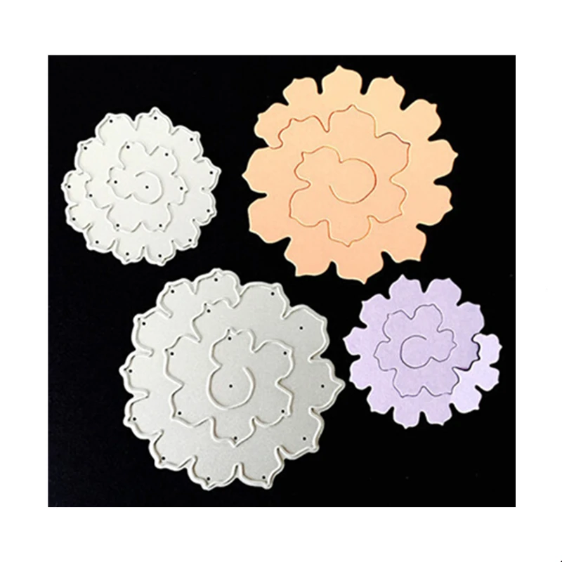  Twin Flowers Die Wedding Metal Cutting Dies 3D DIY Stamp Scrapbooking Carbon Sharp Craft Die Photo  - 33014336169