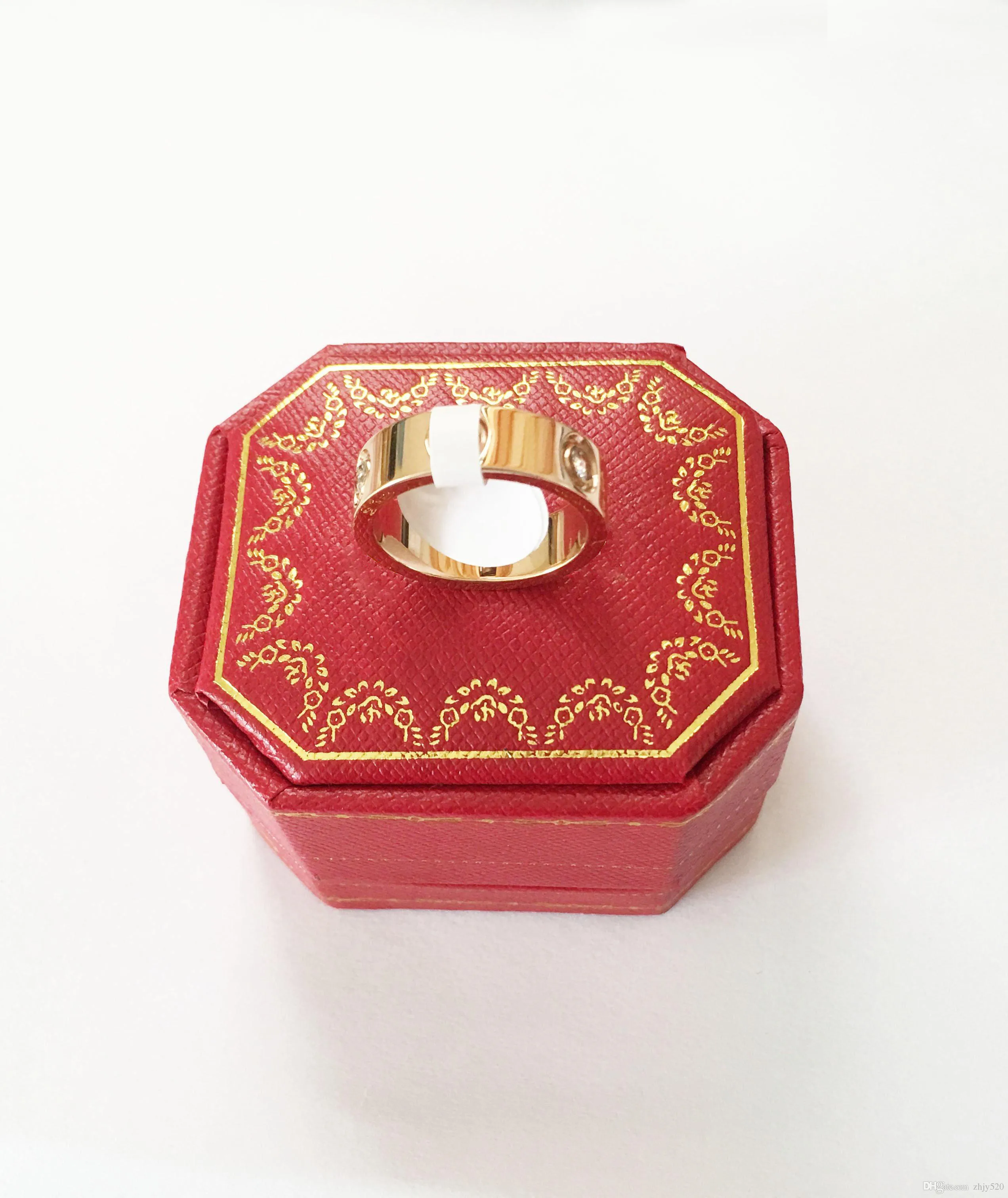 Горячая простой бренд Классическая титановая сталь милое обручальное кольцо для женщин и мужчин винтовые кольца, свадебные украшения с коробкой