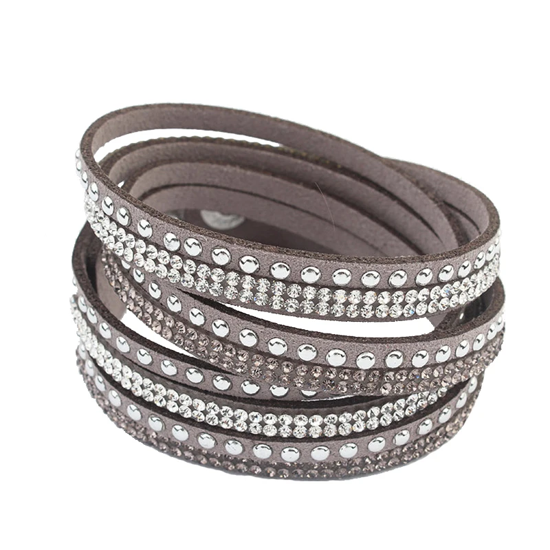 

F&U Famous Brand Design Bracelets Crystal Rivet Multilayers Bracelets Little Swan Brand Different Color Bracelets for Women