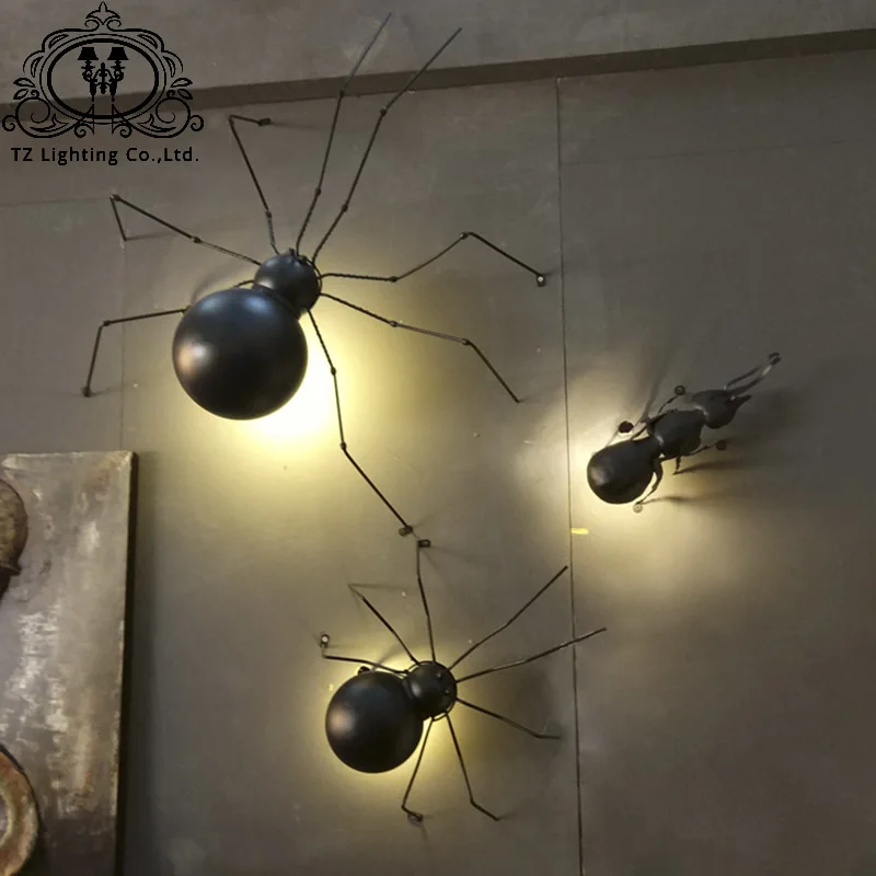 TZ Modern Spider Ant Wall lamps Black Iron Art LED G9 ant wall lamps black iron spider wall lamps bathroom bedroom lights
