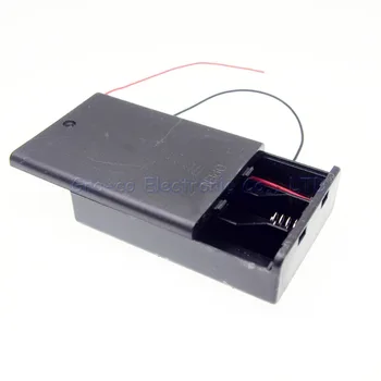 

50pcs/lot 3 slots AA Battery Storage Boxes With switch with cover 3*1.5V AA Battery Holder