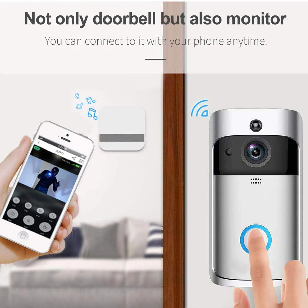 

Video Doorbell Smart Wireless WiFi Security Door Bell Visual Recording Home Monitor Night Vision Intercom door phone
