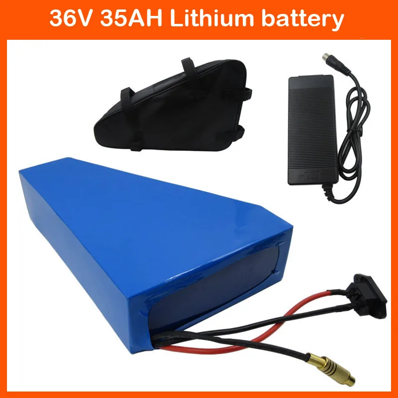 US $639.00 Free customs fee 36V Triangle battery 36V 35AH bicycle battery 36V Lithium ion battery Use SANYO 3500mah cell 50A BMS 3A charger