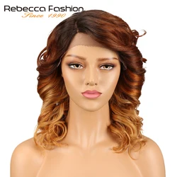 Rebecca L Part Lace Front Human Hair Wigs For Black Women Spiral Curly Peruvian Remy Loose Curly Wig 14 Inch Free Shipping Rebecca L Part Lace Front Human Hair Wigs For Black Women Spiral Curly Peruvian Remy Loose Curly Wig 14 Inch Free Shipping