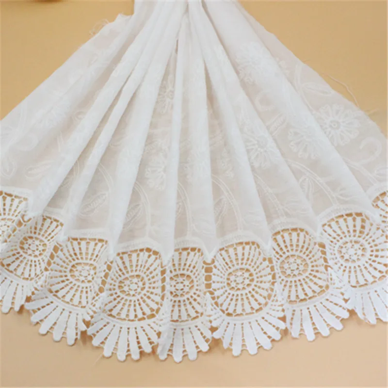 

Exquisite handmade cotton embroidery lace hollow width 43 cm CA40