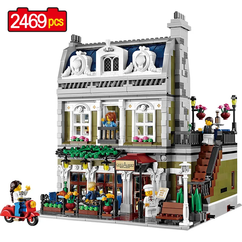 

2469 Pcs Large Creator City Street Parisian Restaurant Model Building Blocks Toys for Children Compatible with LegoINGLY 10243