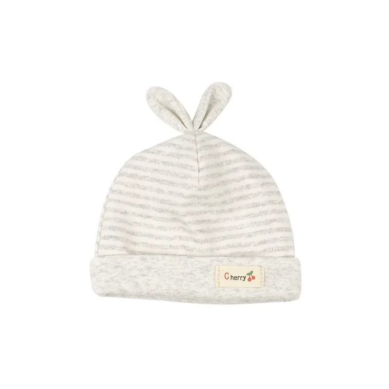Cotton Striped Newborn Baby Hat Rabbit Ears Infant Tire Hat Baby Boys Girls Beanie Hat Soft Cute Hat Spring Baby Boys Clothing (10)