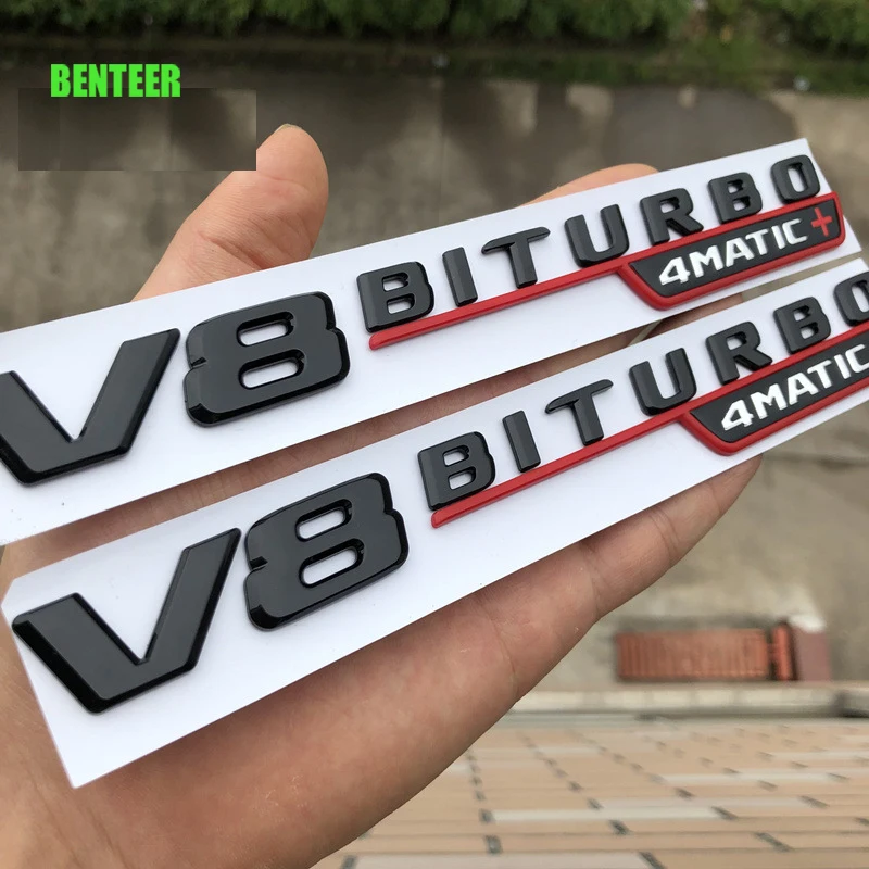2 шт. V8biturbo 4matic Стикеры для Mercedes Benz AMG GLS GLC C/E/Стекло W204 W205 W211 A45 CLK C180 E200 CLA GLK GLE GLA