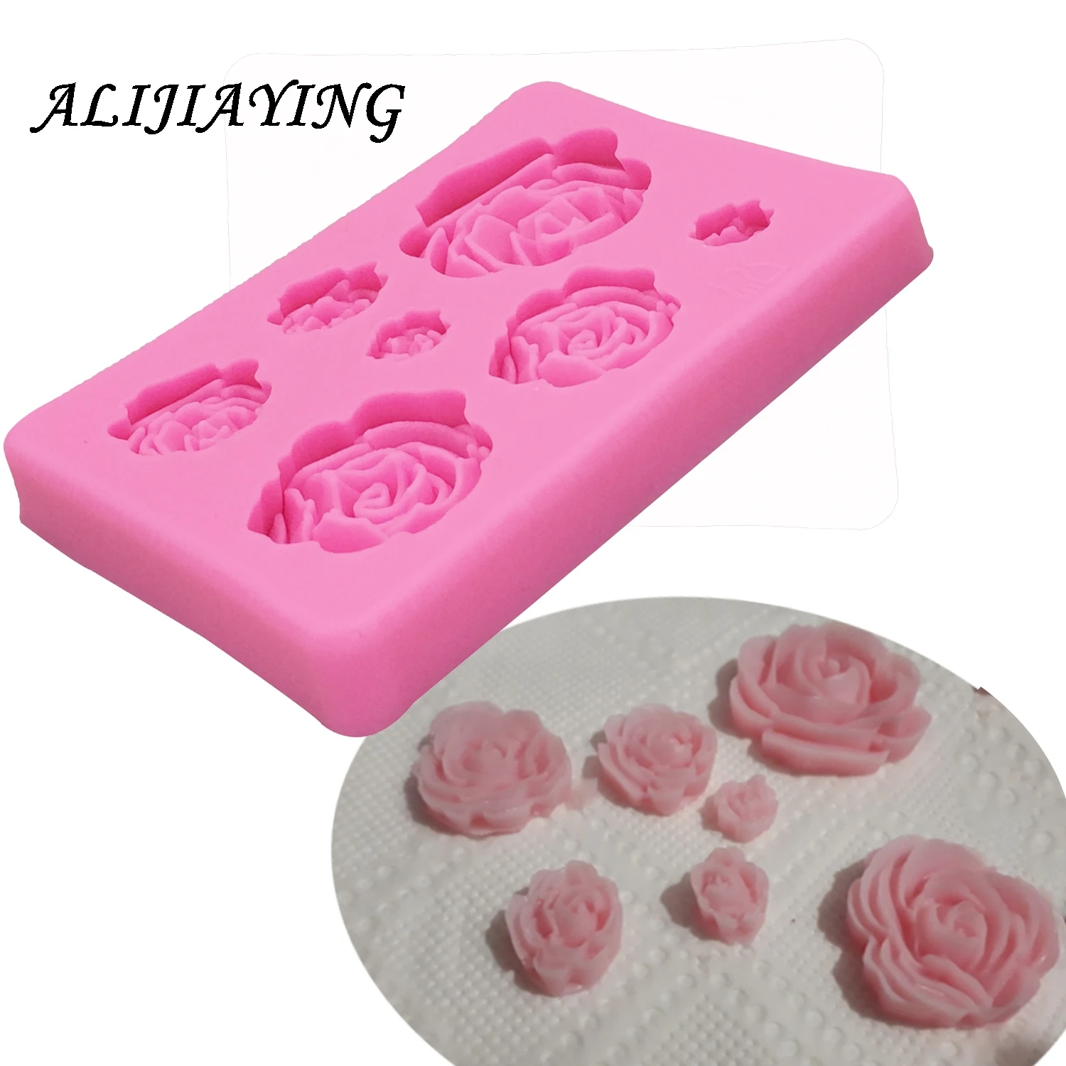 3D Sugarcraft силиконовая форма в виде цветка розы помадная инструменты для украшения