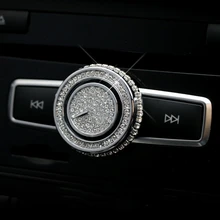 Diamante Botón Del Panel de Cubierta de Altavoz Altavoces de Sonido CD Coche Pegatinas para Mercedes Benz Clase GLK CLS CLA 200 GLE las clases