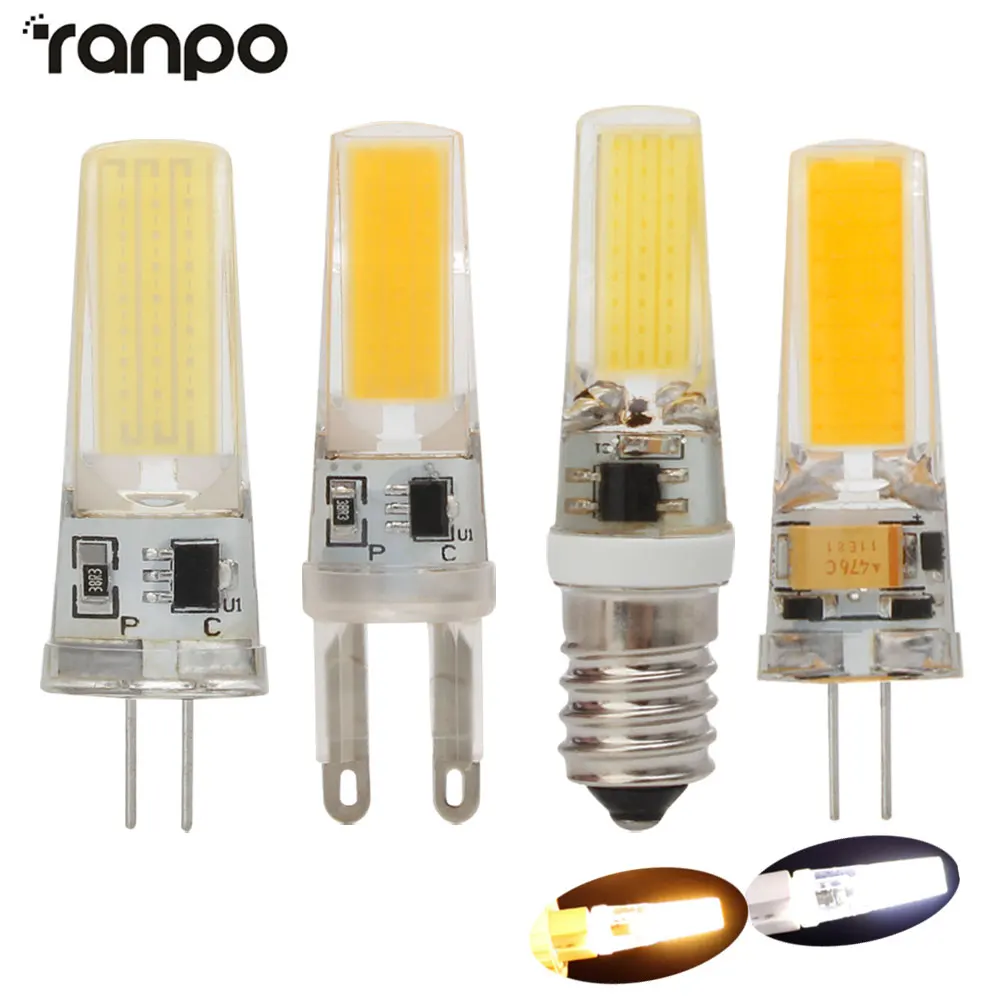 

10Pcs G4 COB LED Bulb 7W LED G9 E14 lamp Crystal LED Light Bulb Lampada Bombilla Ampoule Replace Halogen AC/DC12V AC220V Lampara