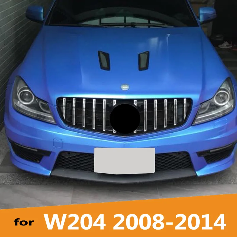 VOE W204 GTR GT Chrome Front Bumper Racing Grill Grille for Mercedes Benz W204 C class C180 C200