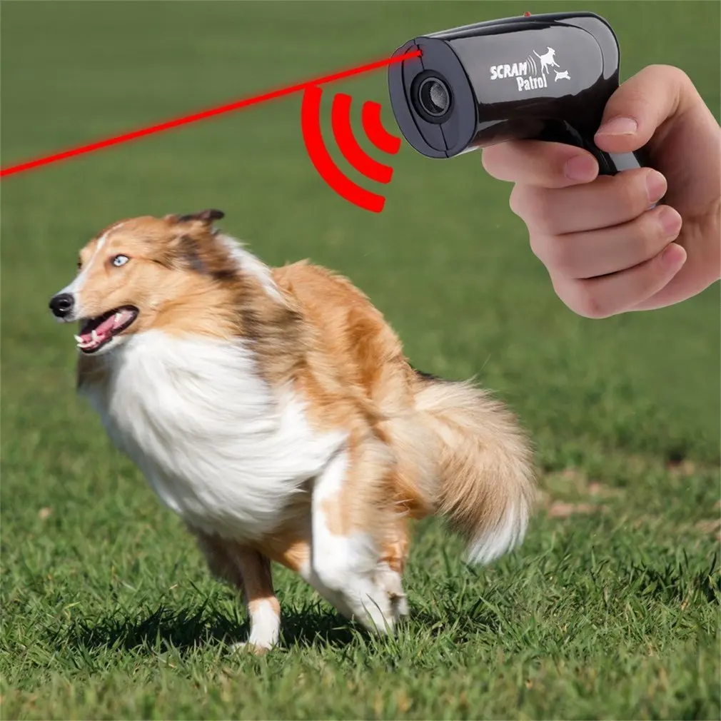 

Ultrasonic Dog Cat Repeller Infrared Laser Chaser Mini Portable Animal Trainer Bark Stop Control Device Pet Supplies