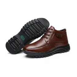 Новые мужские ботинки высокого качества из натуральной кожи на шнуровке, осенне-зимние непромокаемые ботильоны, Ботинки martin, рабочие