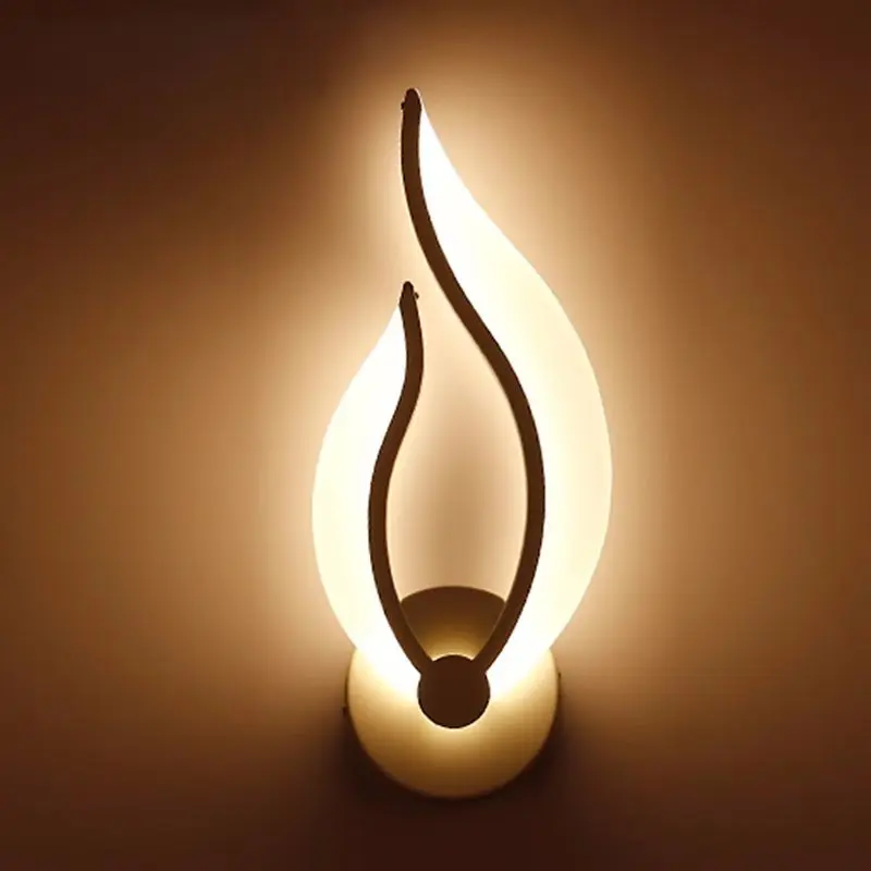 Светодиодный светильник, современный настенный светильник, акриловое бра, 10 Вт, AC90-260V форма пламени, для помещений, ванной комнаты, спальни, гостиной, прихожей, художественное украшение