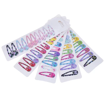 

10 PCS Cartoon Heart Type Metal Girls Hairpins Hair Clip Kids Headwear Children Accessories Baby BB Clips Candy Color