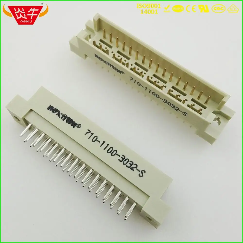 Разъем DIN 710-1100-3032-S 2*16P 32 контакта прямой штекер европейская розетка 9001-17481COOA NEXTRON 50