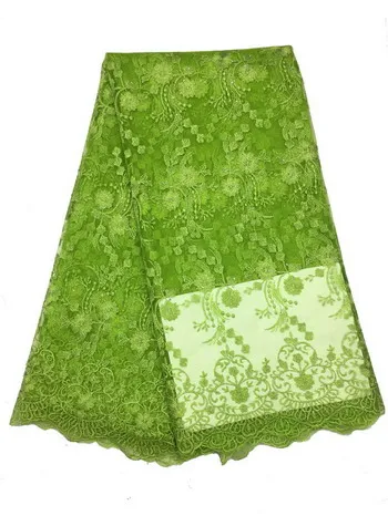 Африканская кружевная ткань 2 ярда/партия Epacket Высококачественная французская кружевная ткань в нигерийском стиле африканская кружевная ткань для вечернего платья - Цвет: green(2yard)