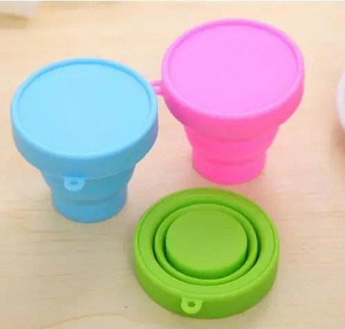  Wholesale 300 pcs/lot foldable silicone sup outdoor camping travel folding cup Telescopic Collapsib