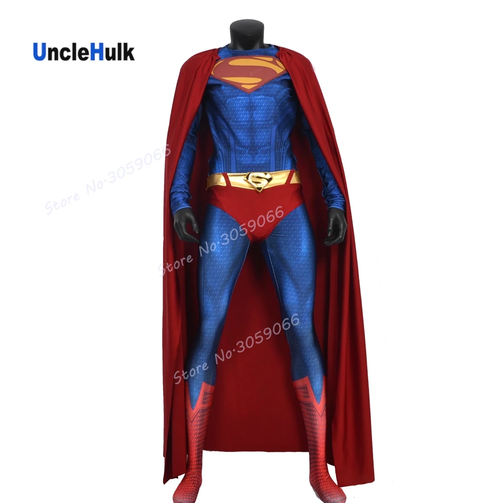 

High Quality Man of Steel Superman Printed Spandex Lycra with 3D Muscle Shading Cosplay Costume (with Chest Logo) 1 | UncleHulk