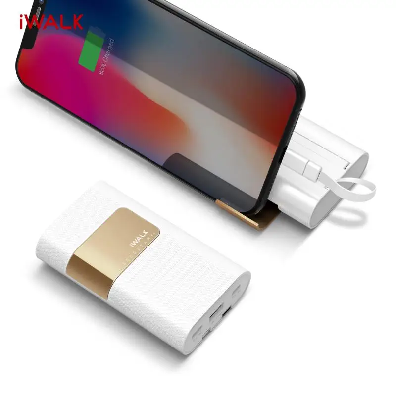 IWalk Quick Charge 3,0 Мощность банк PD QC3.0 9V 12V с USB-C кабель для передачи данных для iPhone X 8 Xiaomi Mi8 samsung S8 huawei P20 Oneplus 6T