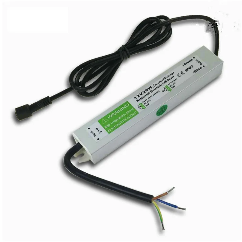 12 V 20 W 50 W утопленные лампы светодиодный драйвер адаптер трансформаторный блок Питание IP67 Водонепроницаемый CE по ограничению на использование опасных материалов в производстве US/UK/EU/AU стандарт