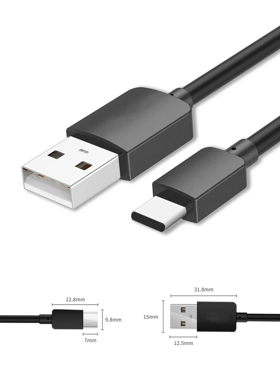 USB Type C Cable UBS-C 2A Fast Charging Type-C Cable Sync Data Cable for Samsung Note 8S8 Huawei P109 Xiaomi MI56 (5)