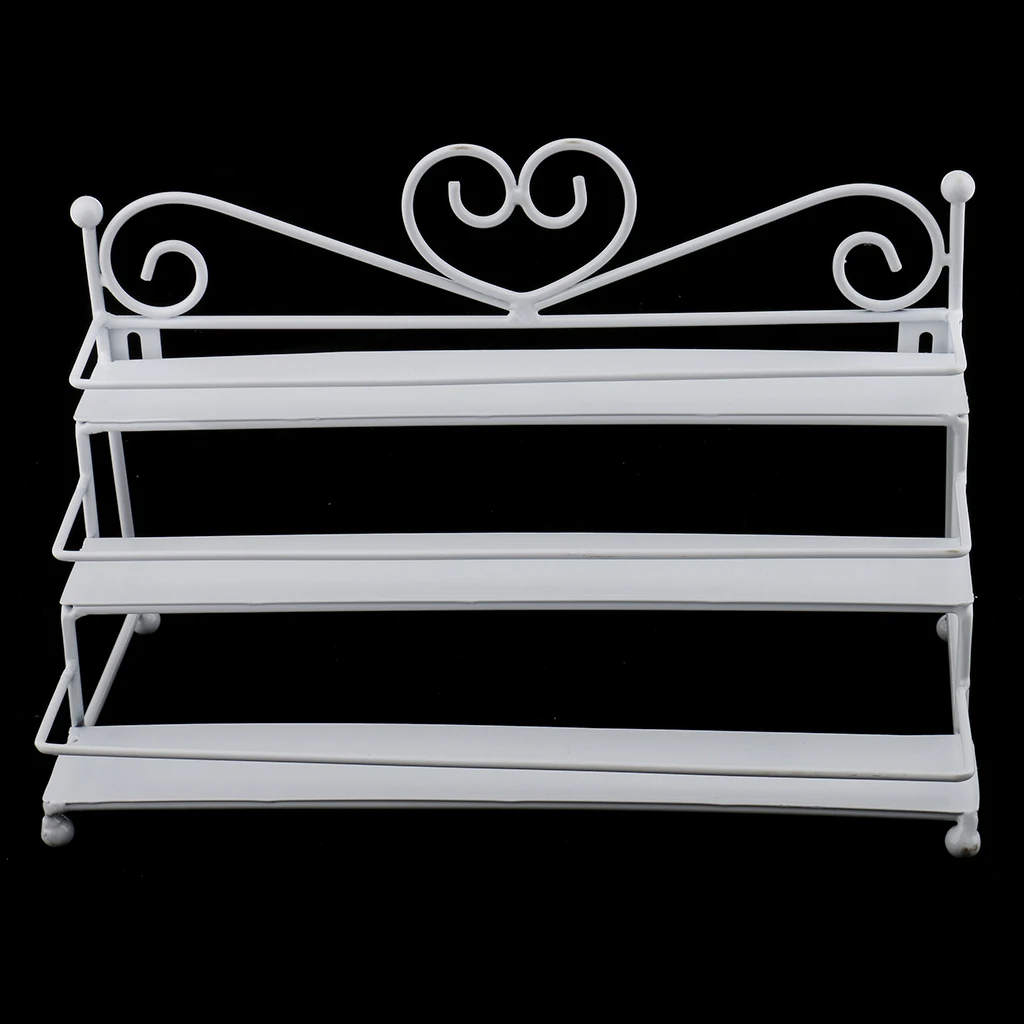 MagiDeal Metal Heart Organizer Nail Polish Display Stand Rack for 24 Bottles Convenient Nails Art Decorations