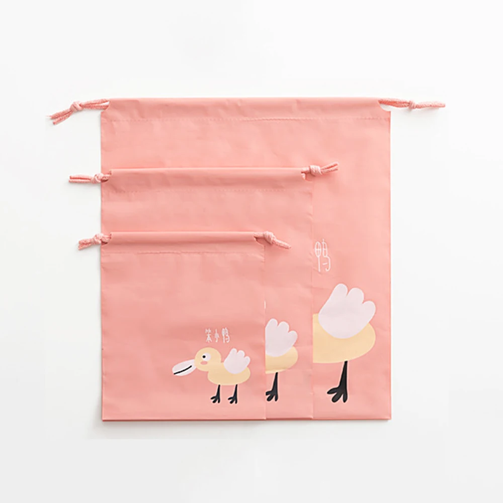 

Handmade Waterproof PEVA Plastic Printed Draw String Storage Bag Candy Gift Home