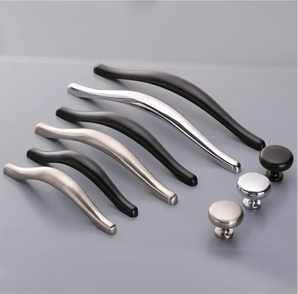 

3.75" 5" 6.3"Black Drawer Pulls Handles Silver Chrome Dresser Knobs Pulls Brushed Steel Kitchen Cabinet Handles Door Pulls Knob