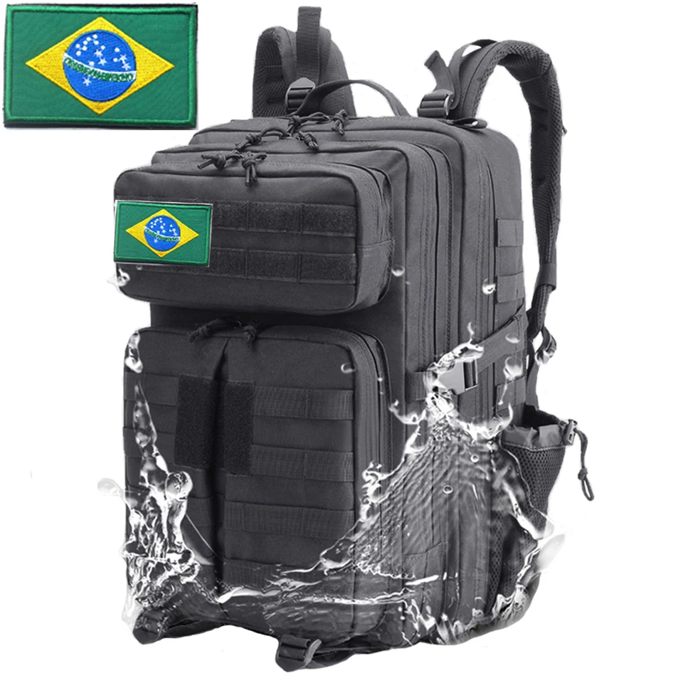 

Tactical Backpacks with Brazil Flag Patch Men Outdoor Backpack Military Assault Army Rucksack Waterproof Women Sports Bags Pack