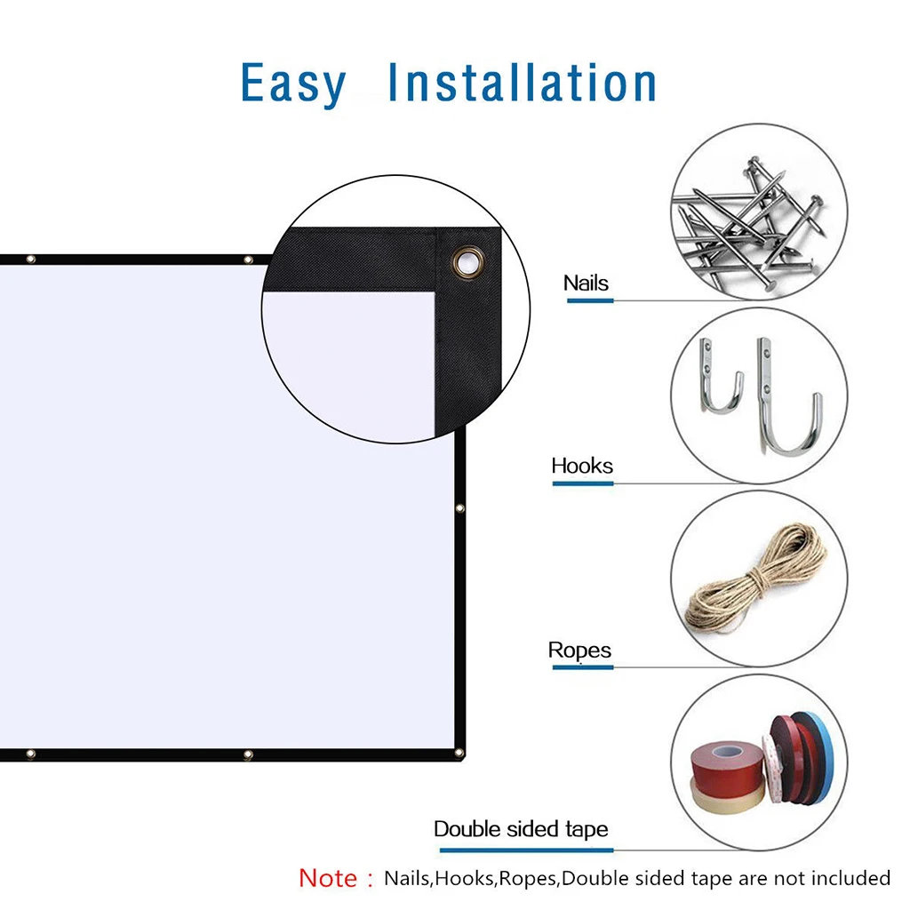 Soft Projector Screen Film Home Cinema Movie Screen Projection 100%polyester material folding packaging small size HD projection