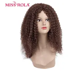 Мисс Рола длинные афро кудрявый парик Kanekalon синтетические парики для африканских Для женщин Прическа светлые Цвет 14 "машина сделал парики