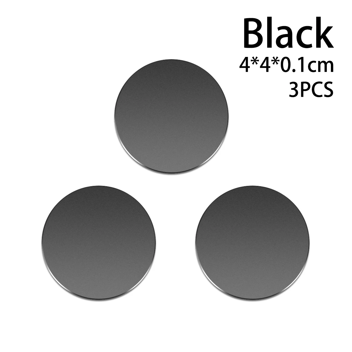 Магнитный держатель для мобильного телефона, универсальные аксессуары, магнитный кронштейн, запасная металлическая пластина из фольги для автомобильного магнитного диска - Color: Black Round 3pieces