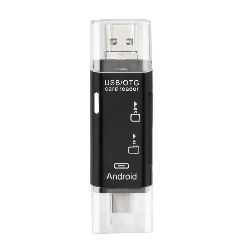 3 в 1 USB 3,1 кард-ридер SD Micro SD TF кард-ридер Тип C USB C Micro USB память OTG кард-ридер для телефона камера ПК планшет - Цвет: Черный