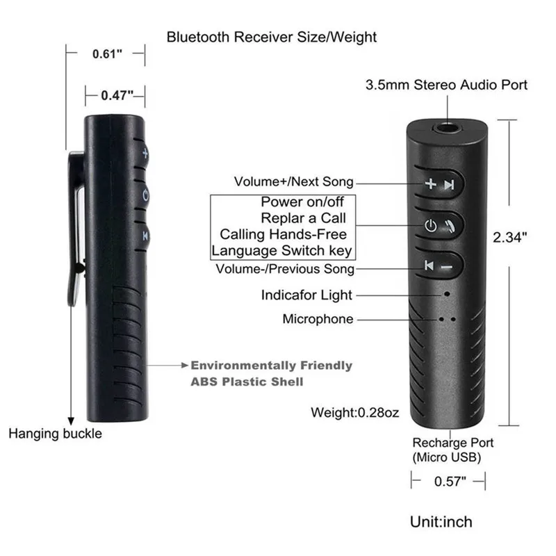 Bluetooth Car Speaker Receiver Transmitter Handsfree Music Player